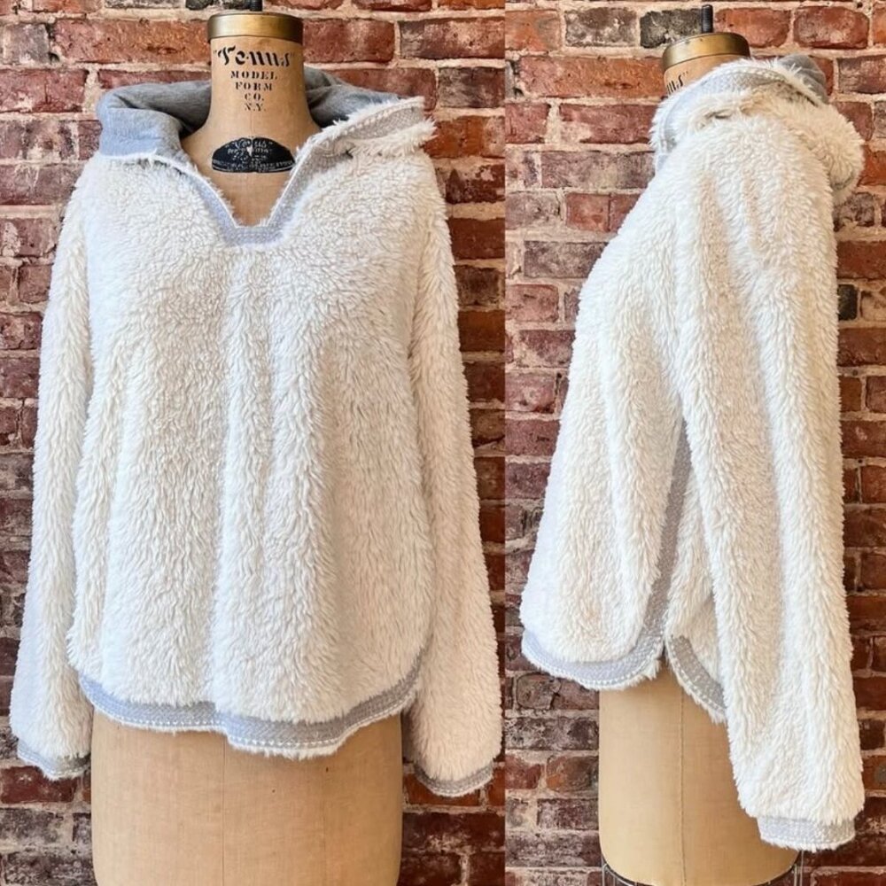 Akemi & Kim White Faux Fur Pullover originally $118